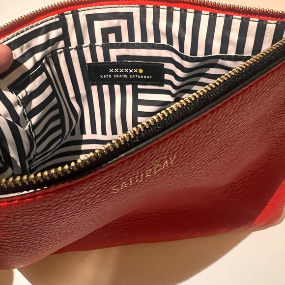 Kate Spade Saturday red/black zippered pouch - Picture 2 of 4